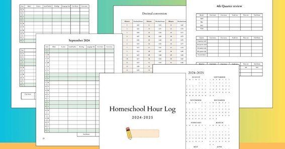 homeschool self generated tracker for minutes and hours